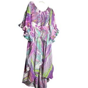 Ashley Stewart Women’s Size 11/12 Sheer multi colored Top